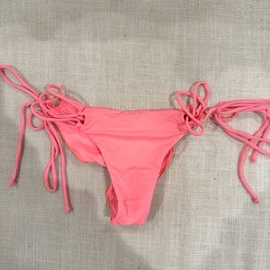 Pink Bikini Bottom with Side Ties